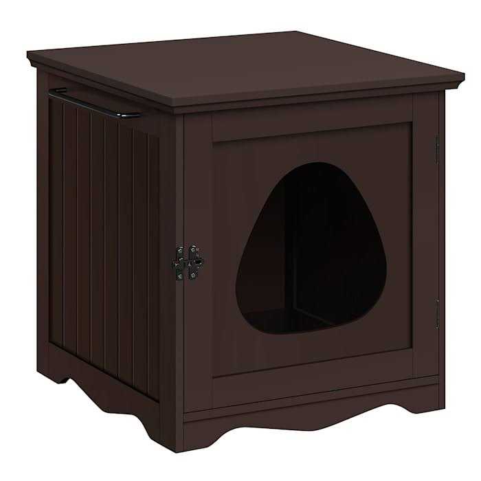 Topeakmart Espresso Furniture Indoor Cat Litter Box - Pet Supplies online store