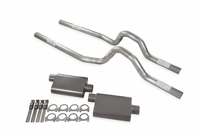 Dual Exhaust Kit 3" 2 Chamber Mufflers Rear Exit Fits 73 to 80 GM C/K 20 3/4 Ton