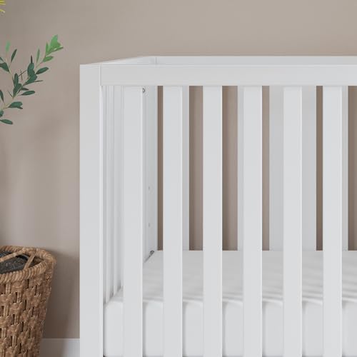 Child Craft SOHO Crib, 3-Drawer Dresser with Changing Table Topper, Chest, Nightstand, 4-Piece Nursery Set (Dusty Heather)