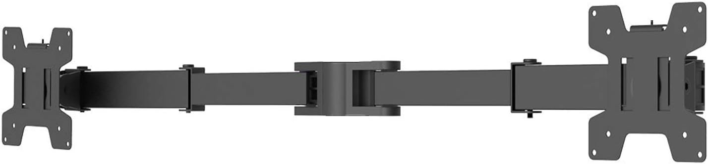 WALI Dual Monitor Arm, Fully Adjustable Pole Mount Bracket for WALI Monitor Mounting System (002ARM-W), White