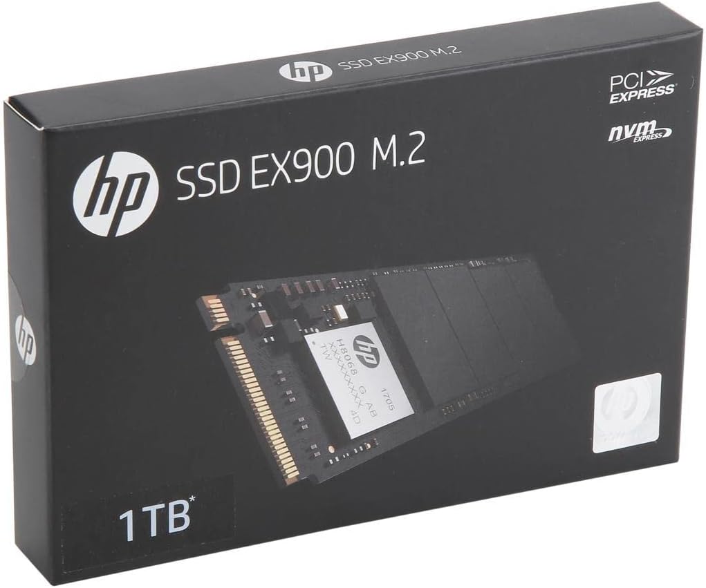HP EX900 M.2 1TB PCIe 3.1 X4 Nvme 3D TLC NAND Internal Solid State Drive (SSD) Max 2100 Mbps 5Xm46Aa#ABC