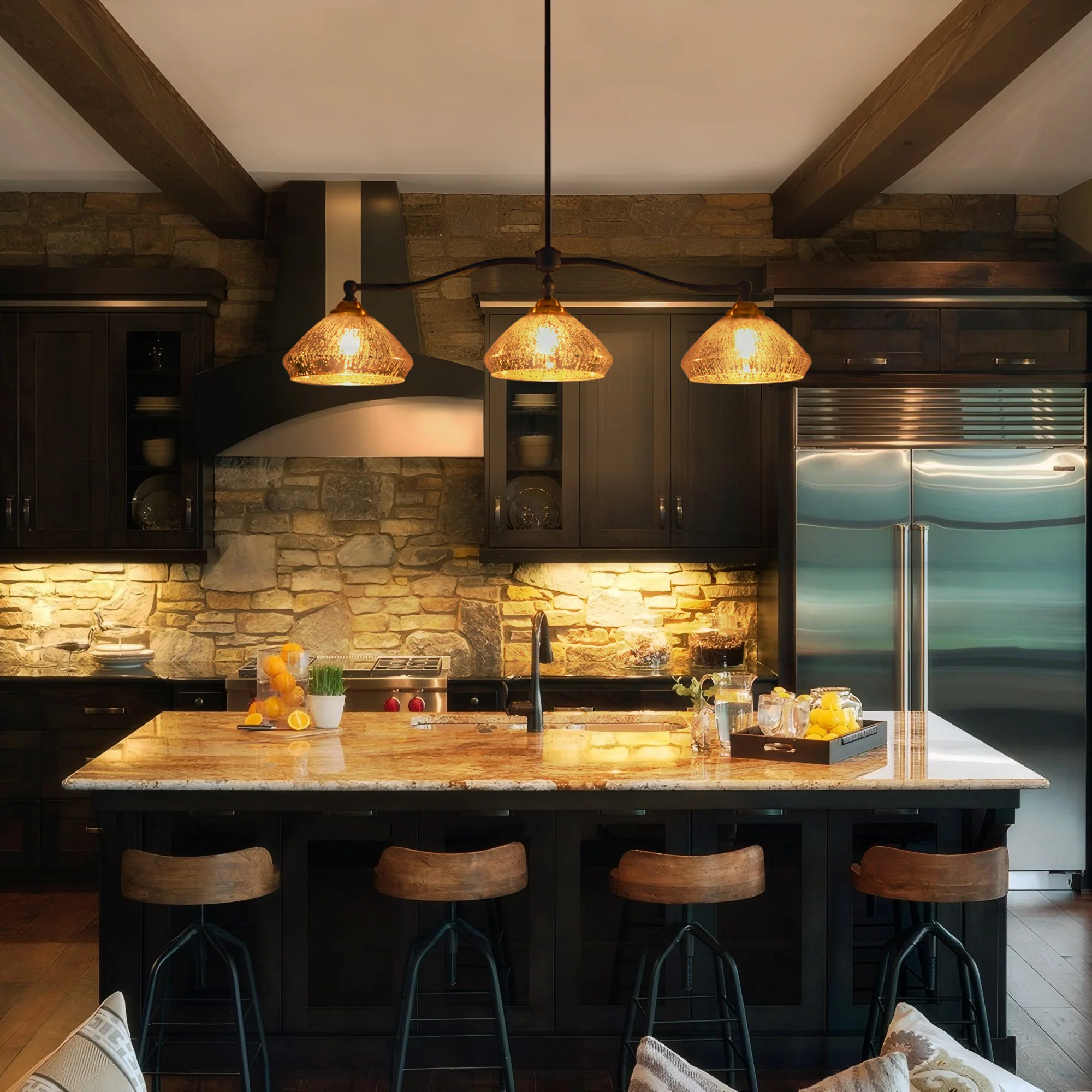 Zanthor 3-Light Dimmable Farmhouse Cone Chandelier (39)
