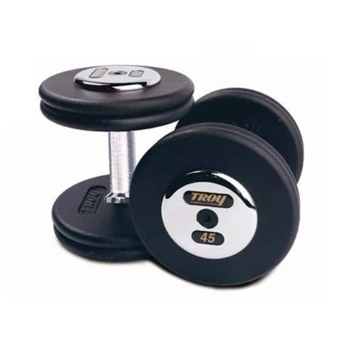 Troy Barbell Pfd-100c Black Troy Pro-Style Cast Dumbbells - Chrome Endplates - 100 lbs. - Sold as Pairs
