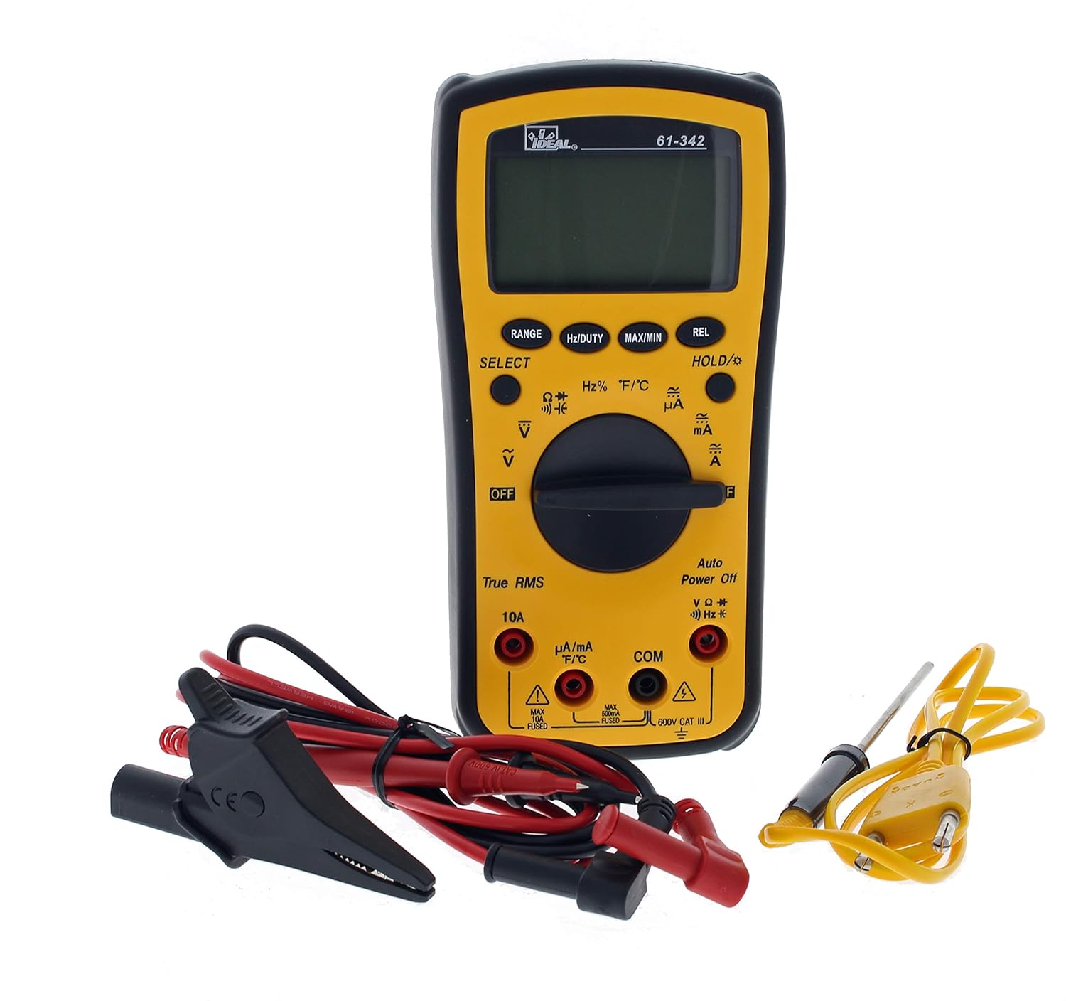 IDEAL INDUSTRIES INC. 61-342 Test-Pro Digital Multi-Meter with TRMS, Temp, Cap, Hz, Backlight, CATIII for 600v
