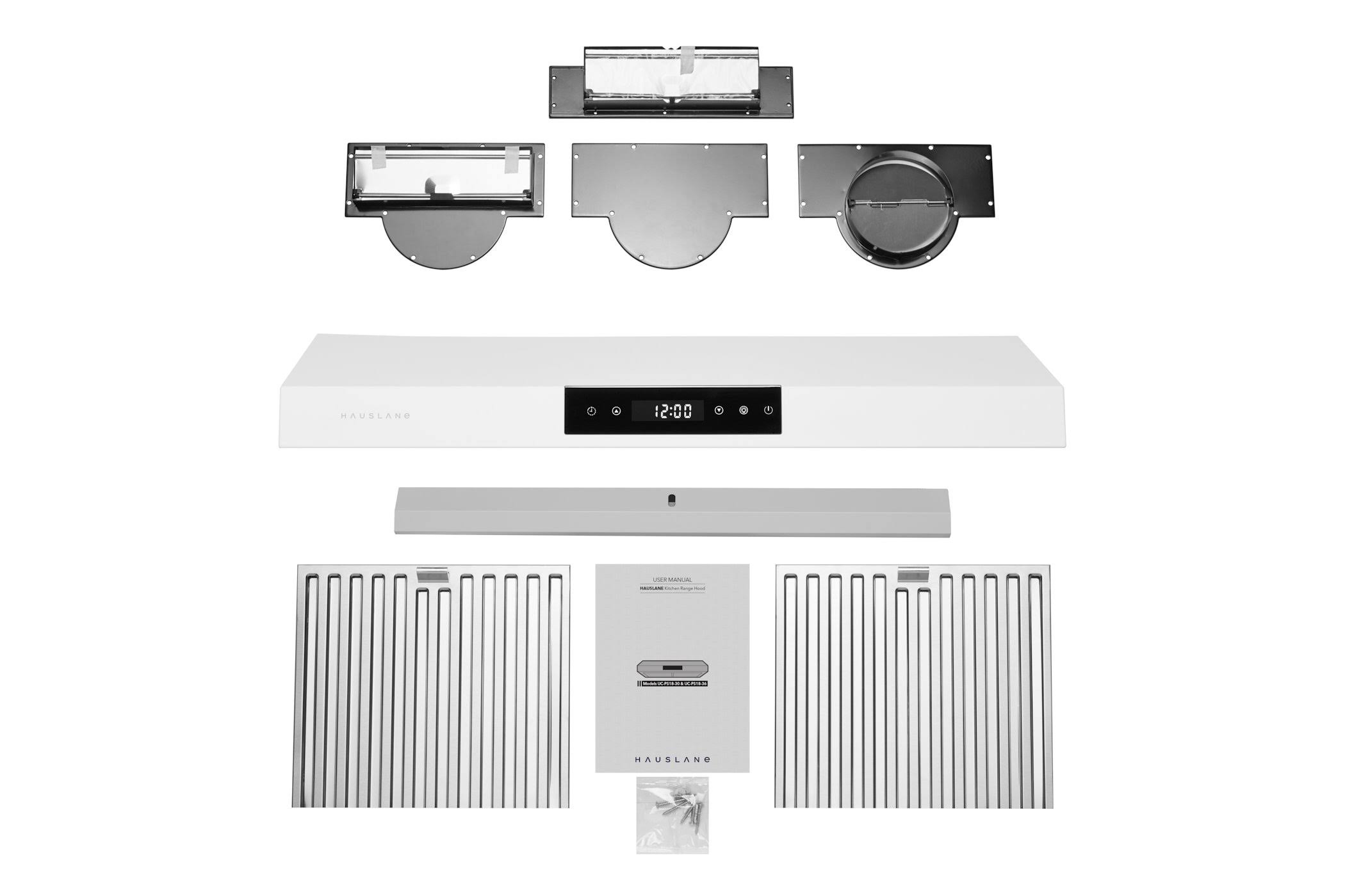 Hauslane UC-PS18SS-30 30 in. 860 CFM Ducted Under Cabinet Range Hood Stainless Steel