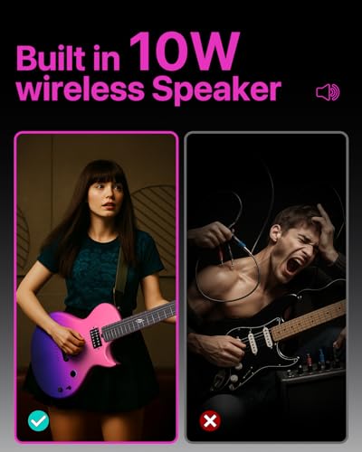 Enya Electric Guitar Inspire 39" Smart Electric Carbon Fiber Guitarra with 15W Wireless Speaker, 20 Distinct Tones, Onboard Presets, Charging Cable, Adjusting Wrench, and Gig Bag