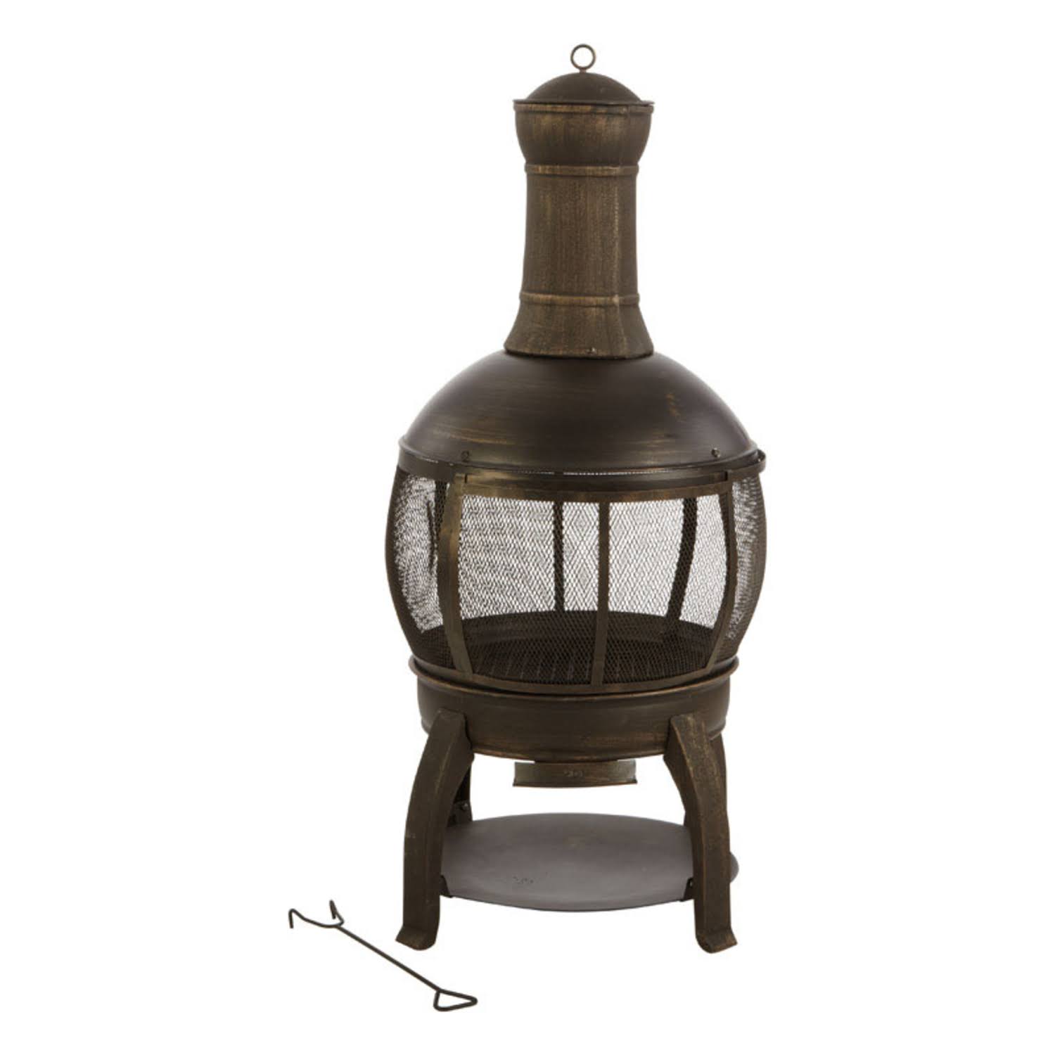 Living Accents Outdoor Chimenea Cast Iron Fire Pit 47x22H