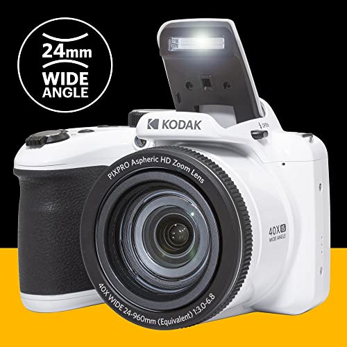 KODAK PIXPRO AZ405-BK 20MP Digital Camera 40X Optical Zoom 24mm Wide Angle Lens Optical Image Stabilization 1080P Full HD Video 3" LCD Vlogging Camera (Black)