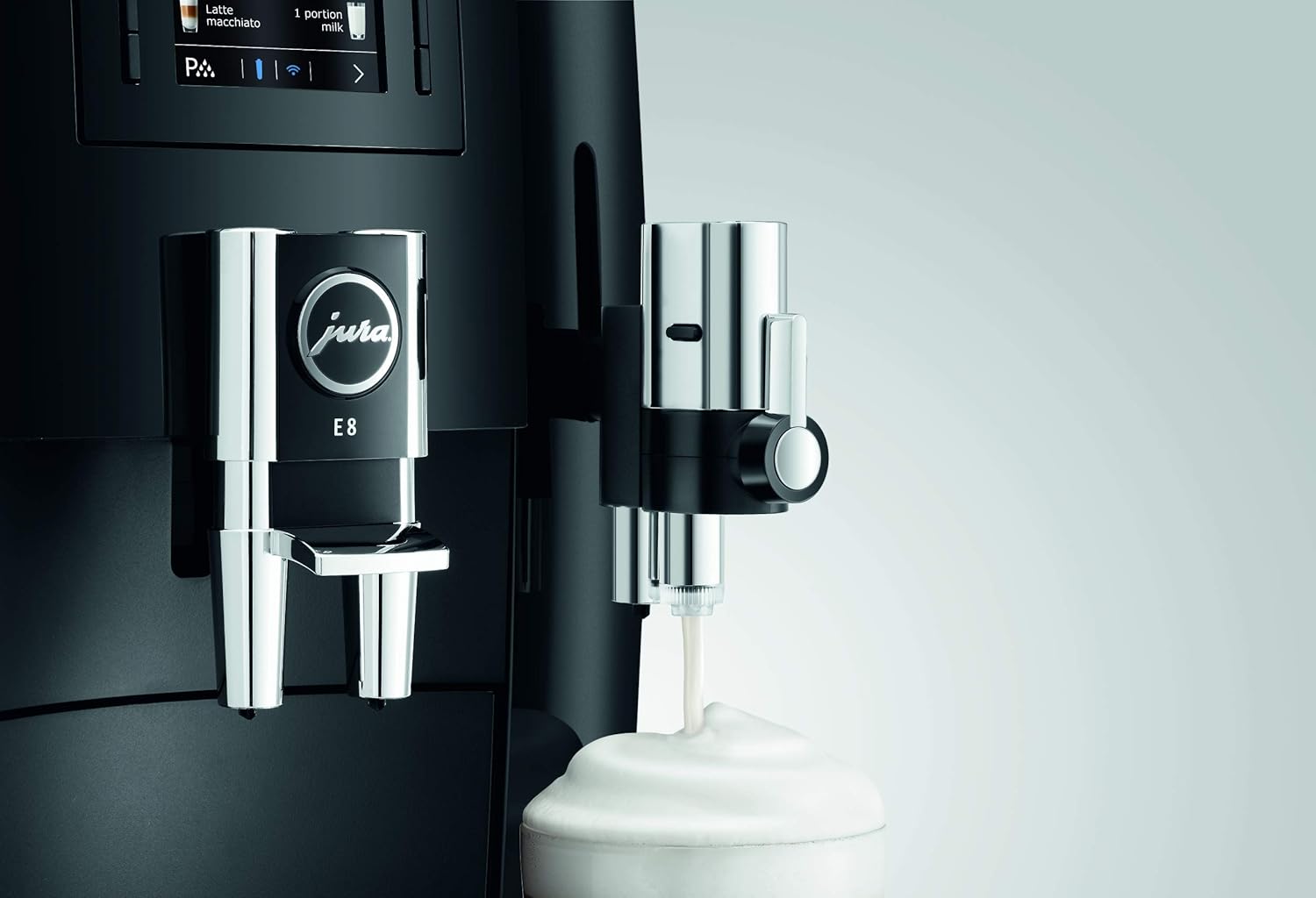 Jura E8 (NAA) 4th Gen Automatic Coffee Machine (Piano Black)