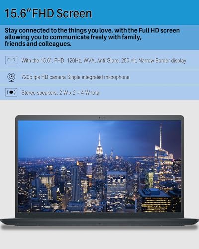 Dell 2024 Inspiron 15 3000 3530 Business Laptop, 15.6" FHD WVA Touchscreen, 13th Gen Intel 10-Core i7-1355U Up to 5GHz, 64GB RAM, 2TB SSD, Intel Iris Xe Graphics, 1080P Webcam, Wi-Fi 6, Win 11 Pro