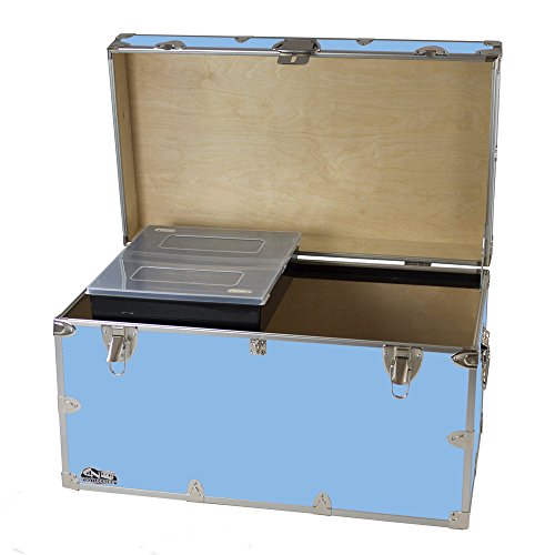 C&N Footlockers - XL Graduate Storage Trunk w/Tray - Made in the USA - STEEL Footlocker for College Dorm Room & Summer Camp - 32 x 18 x 18.5 Inches (White)