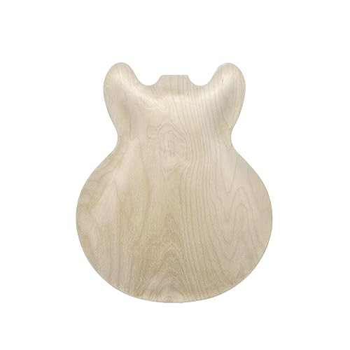 DBL DIY Electric Guitar Kit,Semi-Hollow Body Electric Guitar,with Paulownia Wood Core and Maple Plywood,6 Strings,Build Your Own Guitar