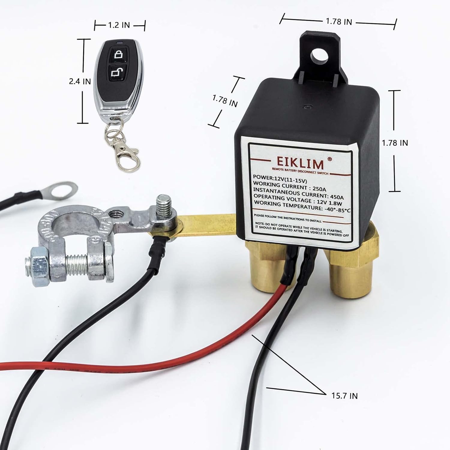 Remote Battery Disconnect Switch,Upgraded Kill Switch for Car Truck,Anti-Theft,Prevent Battery Drain,Dual Remote Control 12V 250A