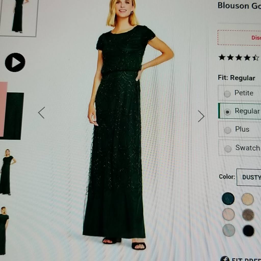 Adrianna Papell Beaded Blouson Gown - Green