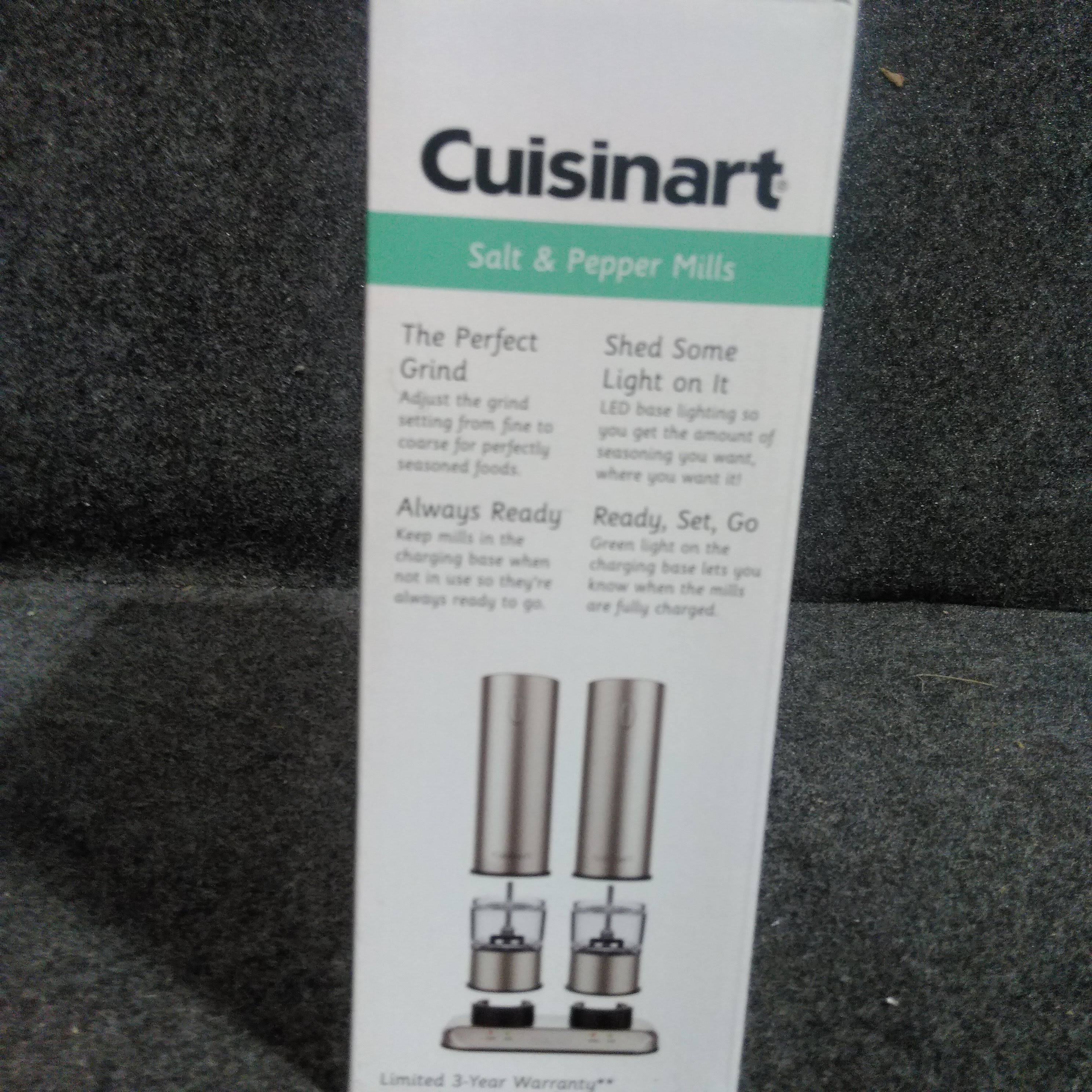 Cuisinart Electric Salt u0026 Pepper Mill Set Rechargeable Brushed Stainless Steel