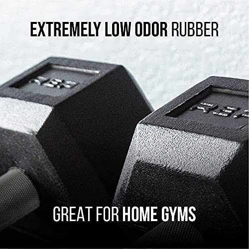 Rep Rubber Hex Dumbbell Sets with Racks. 5-50, 5-75, or 5-100 LB Sets available with Black, Blue or Red Racks to Match your Home Gym. For Strength Training, Conditioning, and Full-Body Workouts.