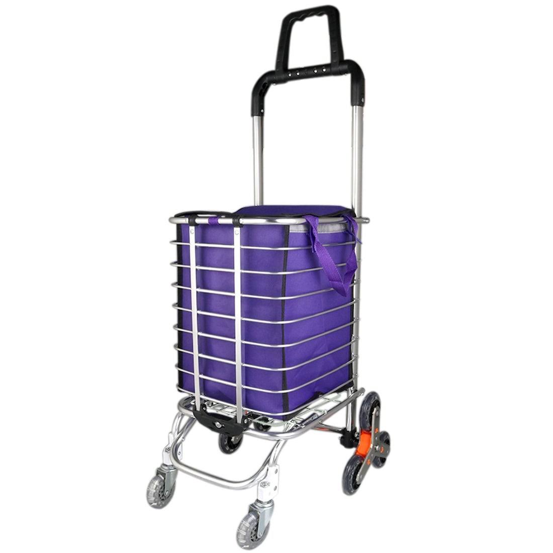 Unique Bargains Stair Climber Cart Rolling Folding Shopping Cart Swivel Wheel with Bag