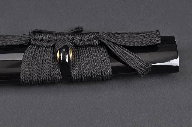 Handmade Sword - Aluminium Alloy Unsharpened Iaido Training Katana/Wakizashi Sword, Handmade, Full Tang, Black Scabbard