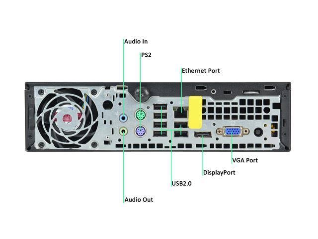 HP Desktop Computer 8000-USFF Core 2 Duo 2.93 GHz 4 GB 250 GB HDD Windows 10 Pro