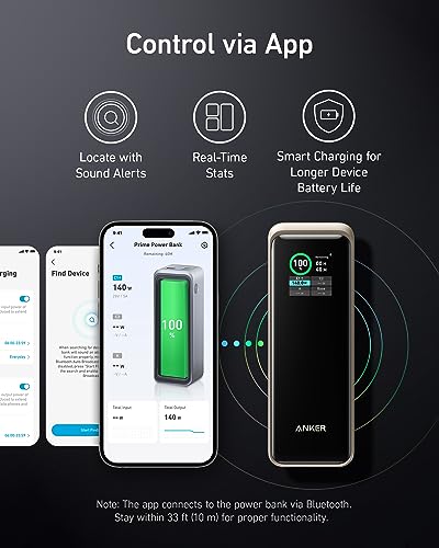 Anker Prime 27,650mAh Power Bank (250W) with 100W Charging Base, 3-Port Portable Charger, Smart App, Compatible with iPhone 15/15 Plus/15 Pro/15 Pro Max/14 Series, MacBook, Samsung, Dell, AirPods