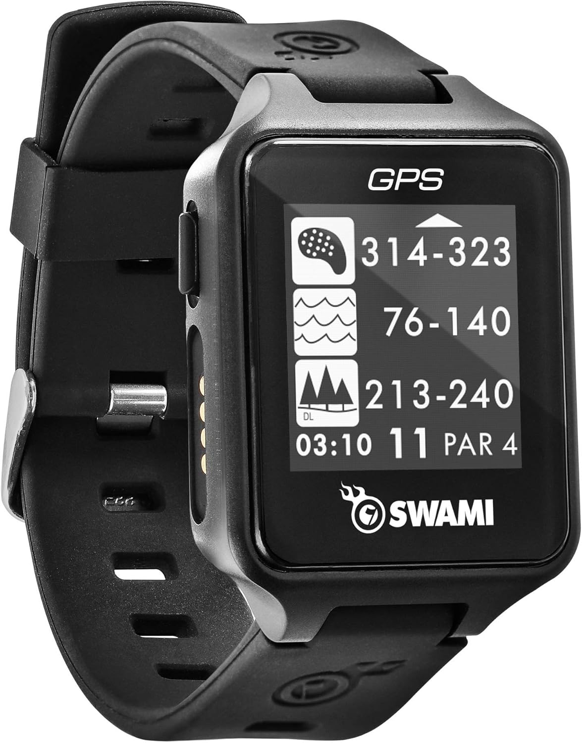 IZZO Golf Swami Golf GPS Watch, Black