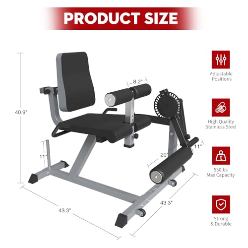 SPART Leg Extension and Curl Machine, Lower Body Special Leg Machine, Adjustable Leg Rotary Extension Machine, Leg Exercise Bench with Plate Loaded for Waist, Thigh, Home Gym Weight Machine