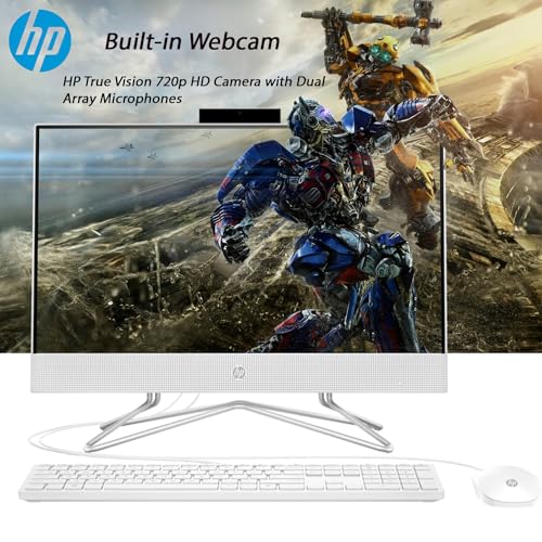 HP All-in-One Desktop Computer | 21.5" FHD 1920 x 1080 Display | 32GB RAM | 1TB Storage | Wired Keyboard & Mouse | Webcam | RJ-45 | Intel Dual-Core Processor | w/WOWPC Bundle | Windows 11 Pro