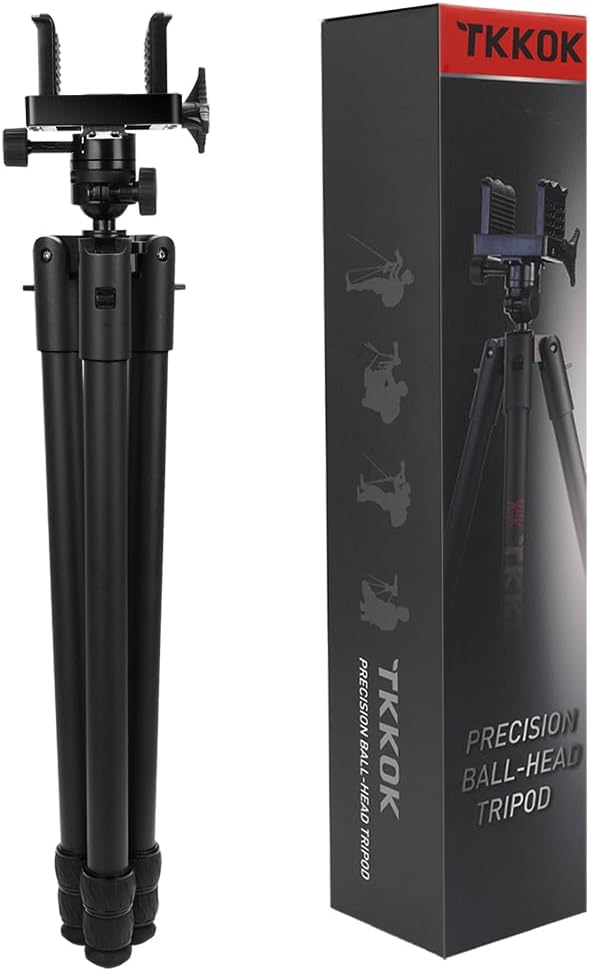 TKKOK D360 pro Hunting Tripods with Aluminum 360 Degree Ball Head, Adjustable Legs, for Hunting Shooting Tripod