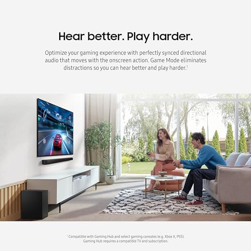 Samsung B-Series Soundbar HW-B630F 3.1 ch DTS Virtual:X Soundbar with Subwoofer (2025 Model) One Remote Control, Voice Enhance Mode, Adaptive Sound