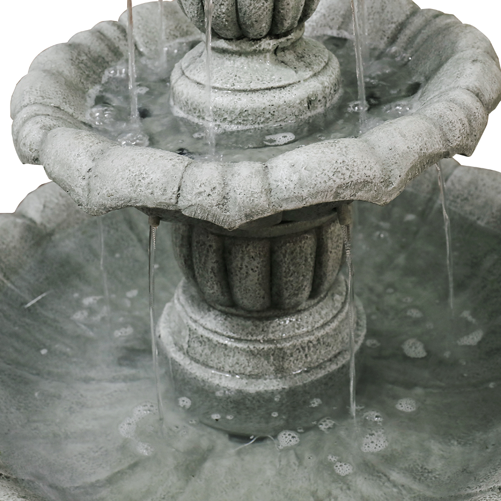 Willwolfer 35'' H 3-Tier Outdoor Water Fountain - With Submersible Electric Pump- Garden Cascading Waterfall for Yard Patio Lawn Home Decor
