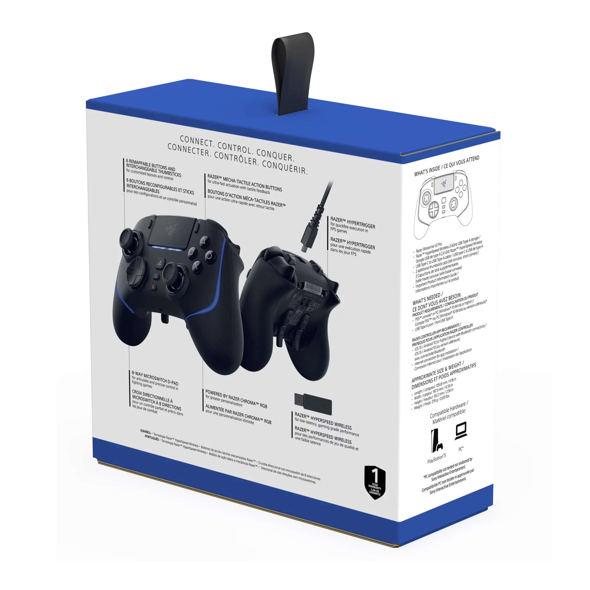 Razer Wolverine V2 Pro Wireless Gaming Controller for PlayStation 5 / PS5, Mecha-Tactile Buttons, Chroma RGB, Black