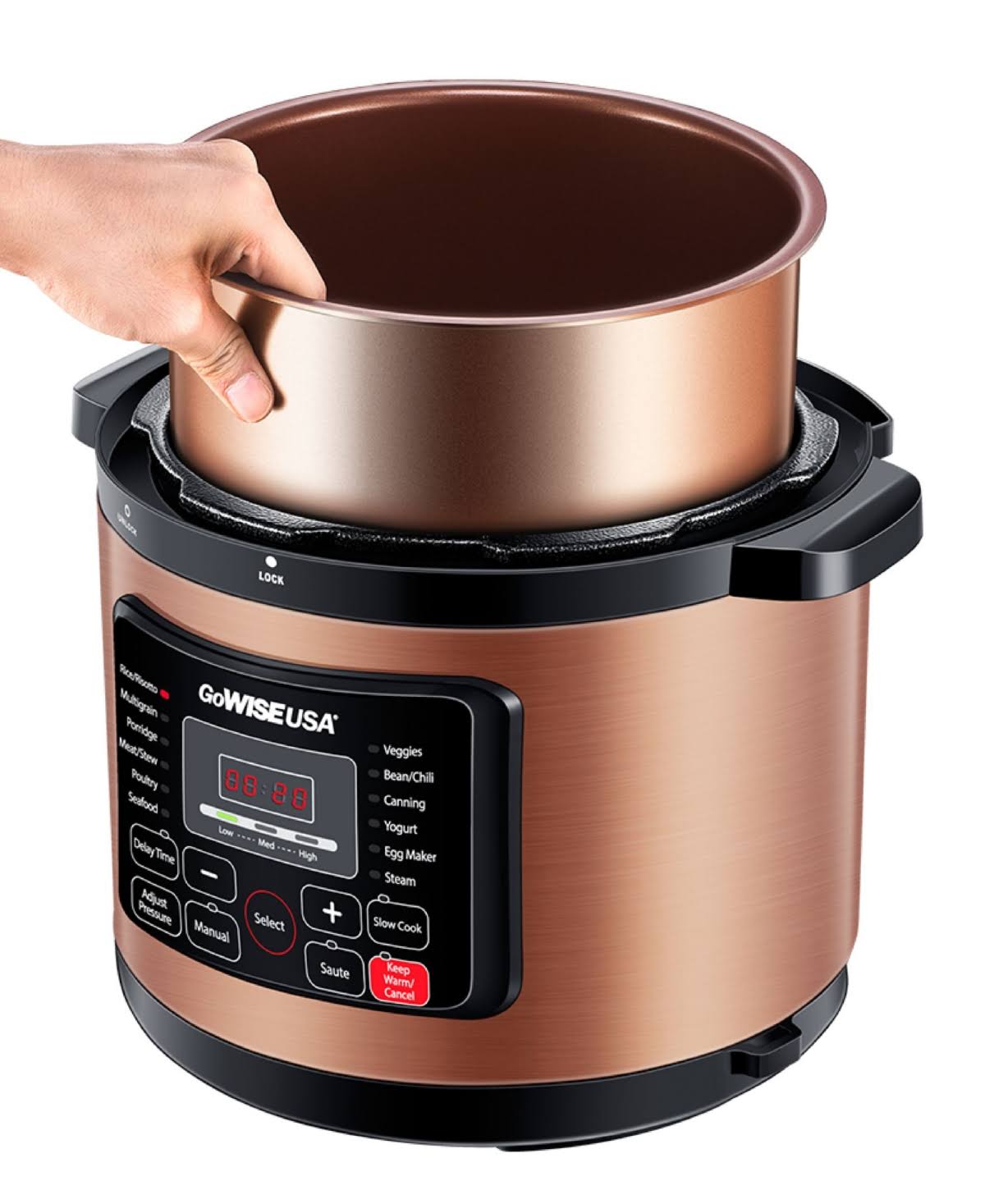 GoWISE USA Electric Pressure Cooker/12.5 qt/Copper