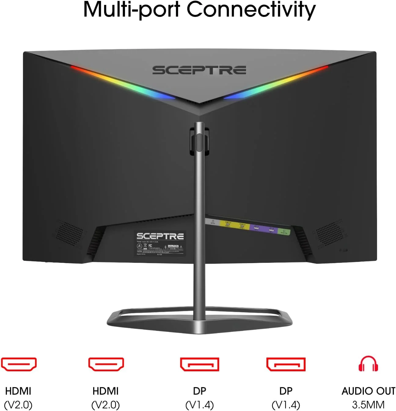 Sceptre Curved 24.5-inch Gaming Monitor up to 240Hz 1080p R1500 1ms DisplayPort x2 HDMI x2 Blue Light Shift Build-in Speakers, Machine Black 2023 (C255B-FWT240) - Radiant Selections
