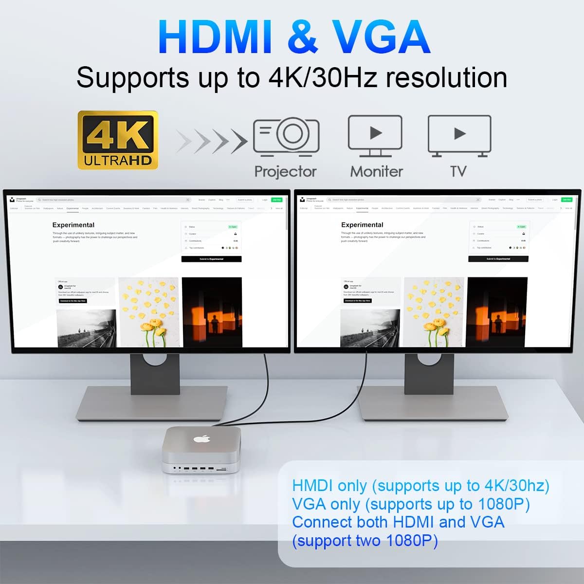 Mac Mini Dock with Hard Drive Enclosure,12 in 1 USB-C Docking Station for Mac Mini M1with HDMI,VGA,SSD/HDD Slot,USB 3.0,USB 2.0,TF/SD Card Solt,Video/Audio Jack Compatible with 2018/2020 Mac Mini Dock