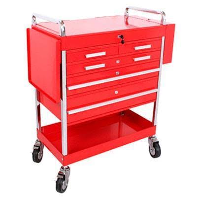 Sunex Professional 5 Drawer Service Cart - Red 8045