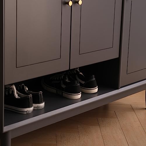 Shoe Organizer Solid Wood Shoe Cabinet Home Porch Large-capacity Locker Suitable for Living Room, Corridor, Balcony Shoe Cabinet Entryway Furniture(C,73cm)
