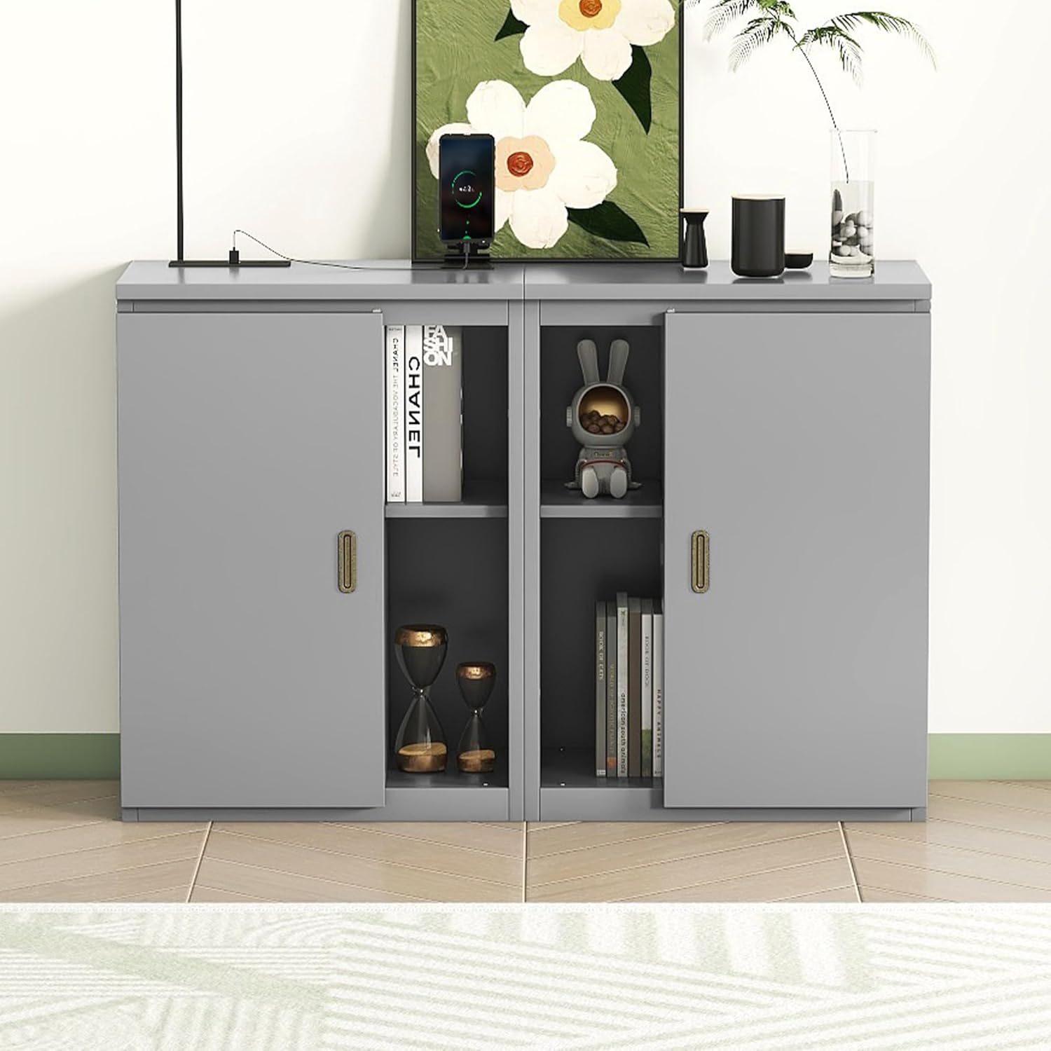 Murphy Bed Queen Size with Shelves and Cabinets,Murphy Wall Bed Queen with USB Ports,Queen Murphy Bed Cabinet for Kids,Boys,Girls,Adults,Bedrooms, Children's Rooms, Space Saving,Gray