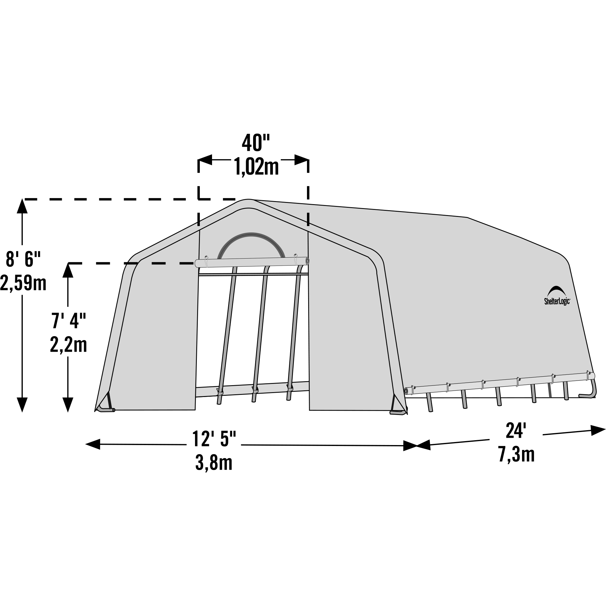 ShelterLogic GrowIT Heavy Duty Greenhouse 12& x 24& x 8&