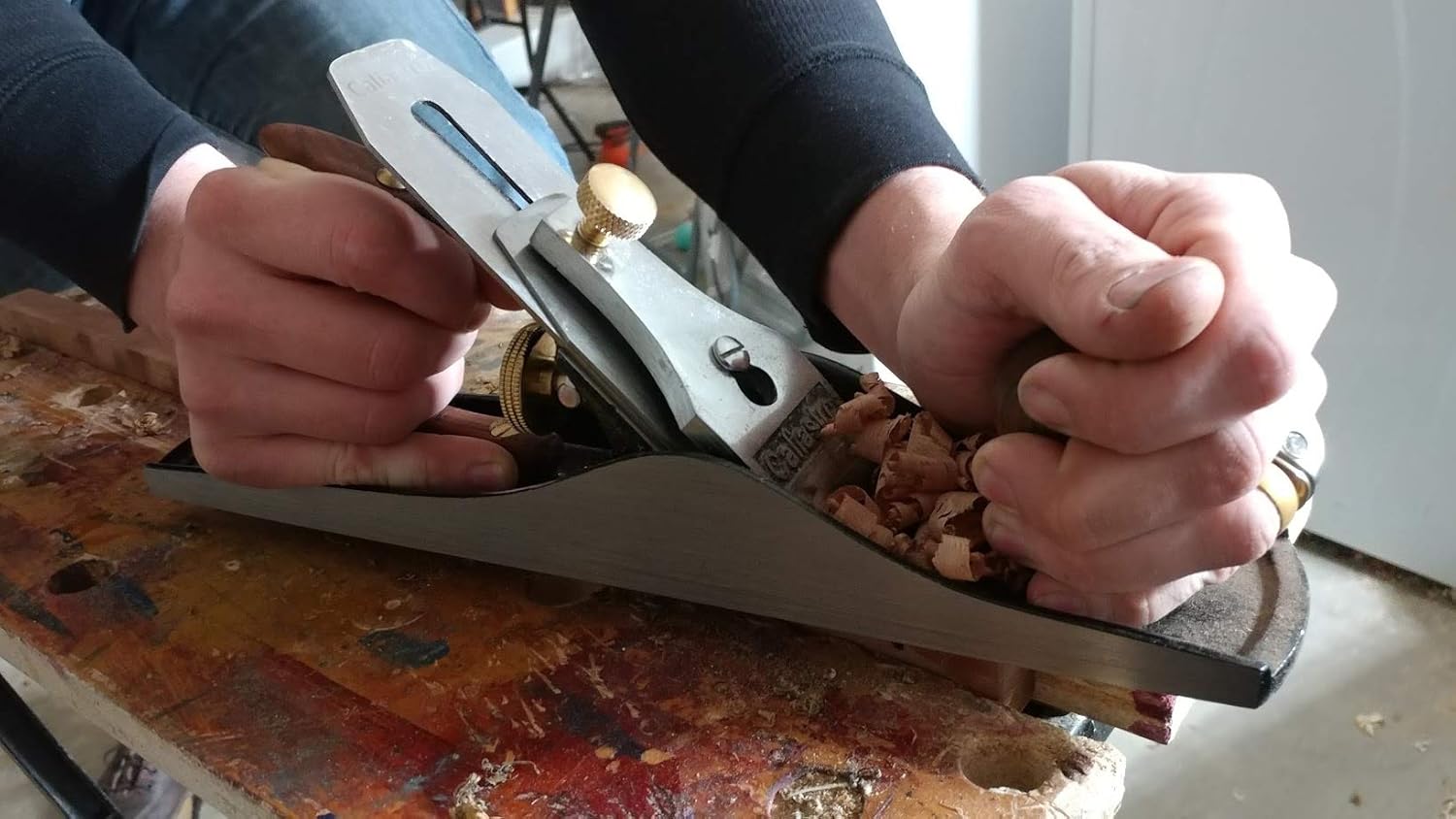 Bench Plane No. 5 - Iron Jack Plane - Fully Adjustable Wood Hand Planer, 14-Inches Long with 2-Inch Cutter, Includes 2 Blades