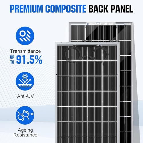ECO-WORTHY 1.6KWH Complete Solar Panel Kit 400W 12V for RV Off Grid: 400W Solar Panels + 40A MPPT Charge Controller +12V 100Ah Lithium Battery + 1100W Solar Power Inverter + Bluetooth Module