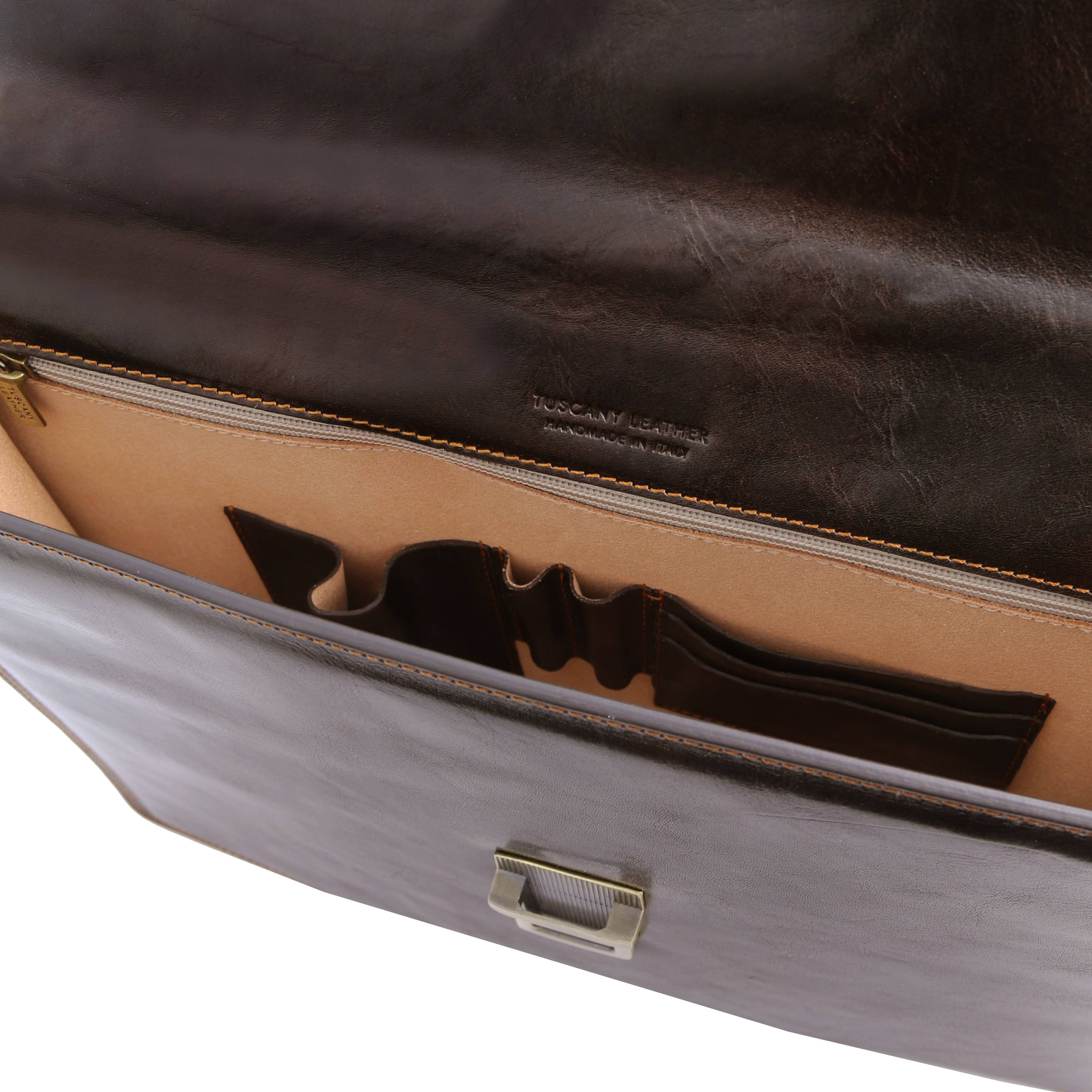 Amalfi - Leather Briefcase 1 Compartment - Red