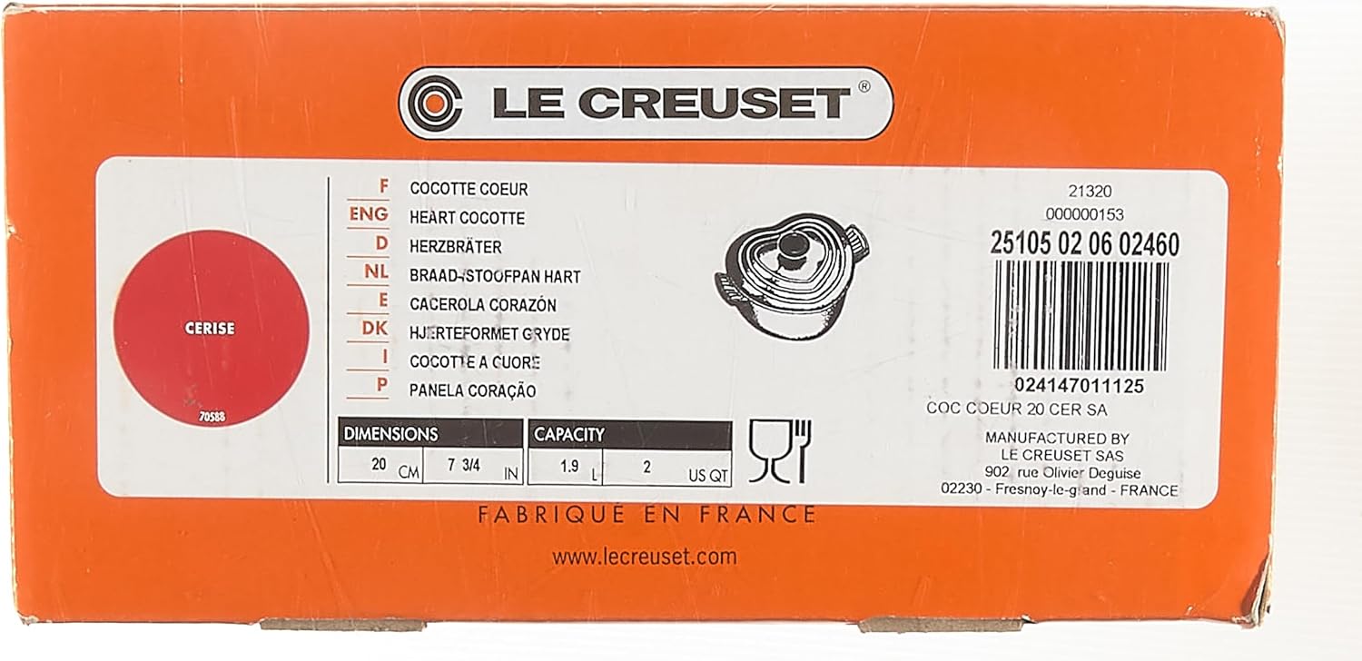 Le Creuset Enameled Cast Iron Heart Cocotte, 2 qt., Cerise