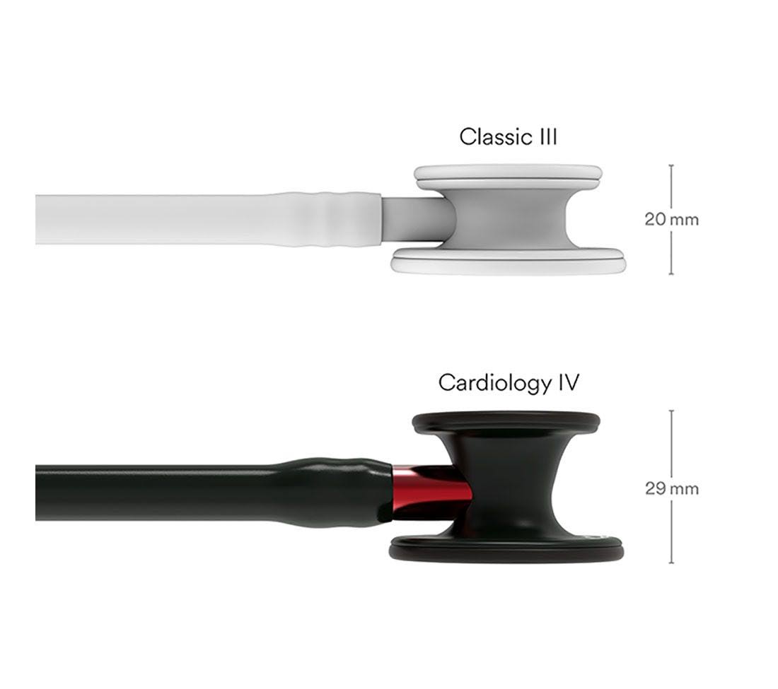 3M Littmann Cardiology IV Stethoscope - Black / Black / Red