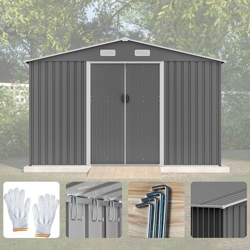 6x4 Ft Outdoor Storage Shed, Heavy-Duty All-Weather Tool Shed with Lockable Doors, Durable Resin Construction for, Patio & Backyard Organization Black