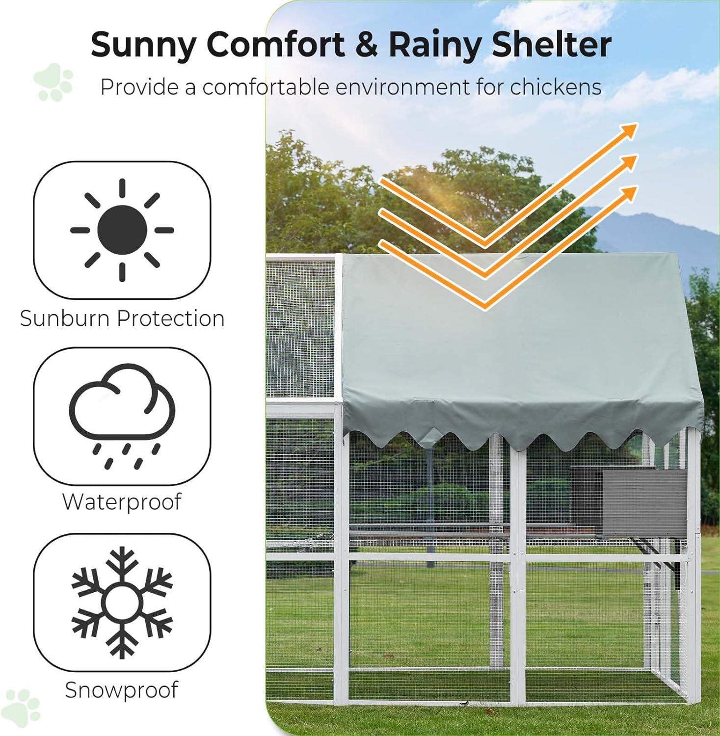 Large Catio Outdoor Cat Enclosure Large for Multiple Cats, Wooden Outside Cat House with Waterproof Cover, Bridges, Walks(111''L×74''W× 72''H)