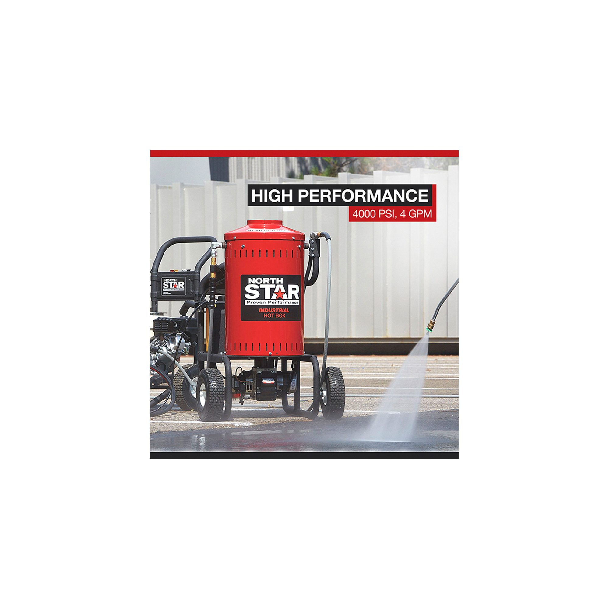 NorthStar Electric Wet Steam Cleaner and Hot Water Commercial Pressure Power Washer Add-on Unit - 4000 PSI, 4 GPM, 115 Volts