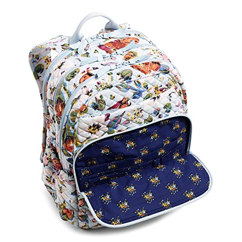Vera Bradley Women's Cotton XL Campus Backpack, Charcoal Medallion, One Size