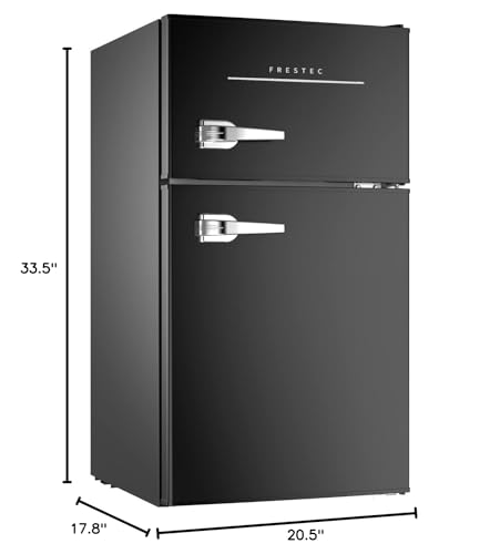 Frestec 3.1 CU' Mini Fridge with Freezer,2-Door Compact Refrigerator,Small Refrigerator for Bedroom Dorm Office Apartment, Silver (FR 302 SL)