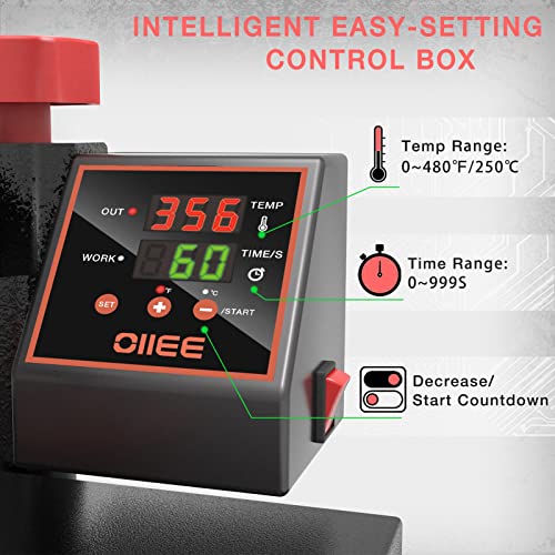 Heat Press Machine 5 in 1 Combo Heat Press 12 x 15 Inch Heat Transfer Machine 360-Degree Swing Away Digital Shirt Printing Multifunction Heat Transfer Sublimation for T Shirts Mugs Hat Plate Cap