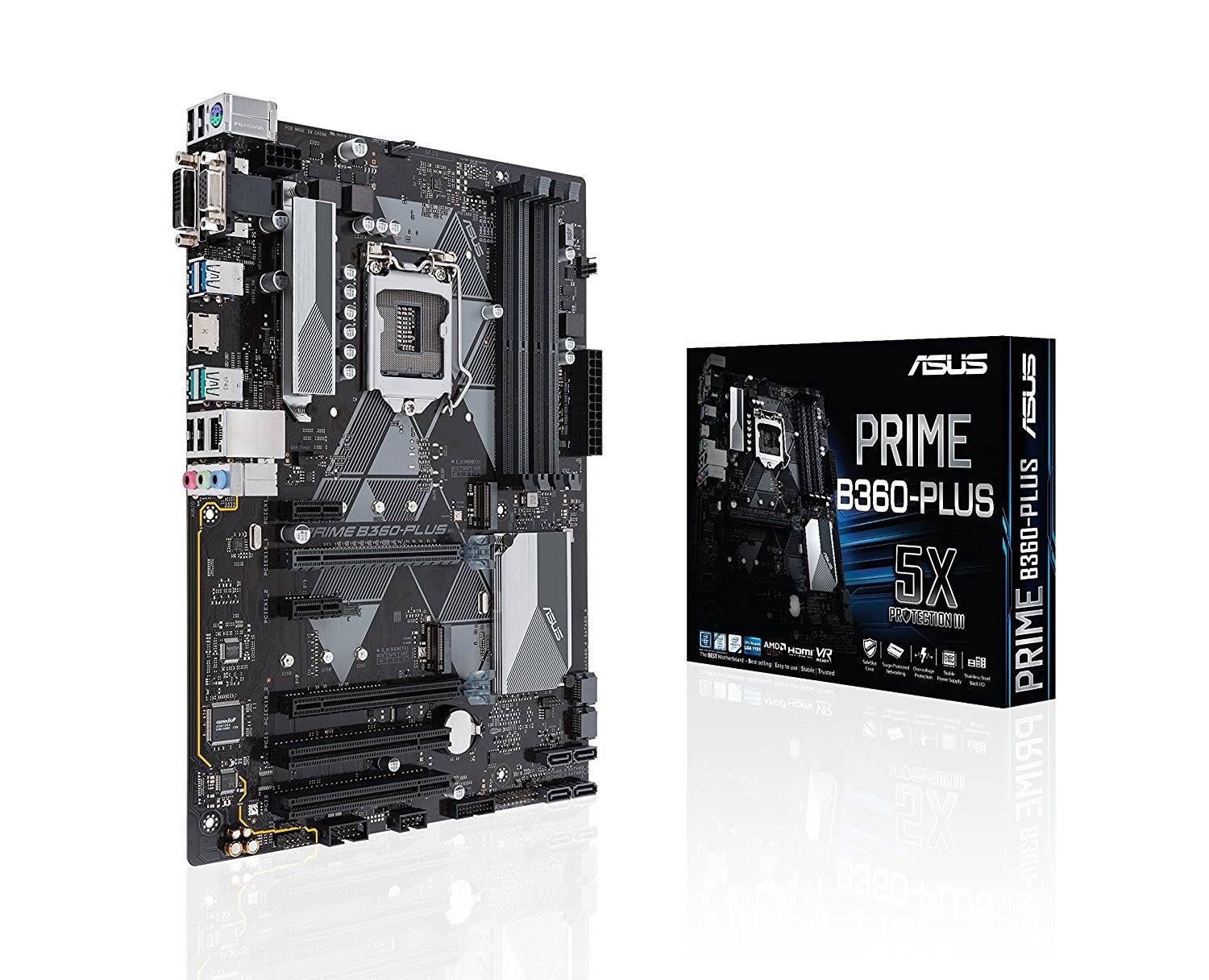 Asus Prime B360-Plus Intel B360 LGA 1151 (Socket H4) ATX Motherboard
